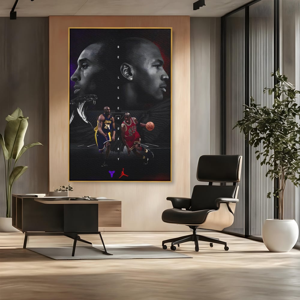 Leinwand Premium Canvas Wandkunst, LuxCanva® A1547, Be Legendary , Michael Jordan, Kobe Bryant, Stars, Sport, Wohnen, Lebendige Farben