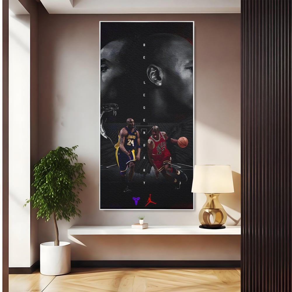Leinwand Premium Canvas Wandkunst, LuxCanva® A1547, Be Legendary , Michael Jordan, Kobe Bryant, Stars, Sport, Wohnen, Lebendige Farben