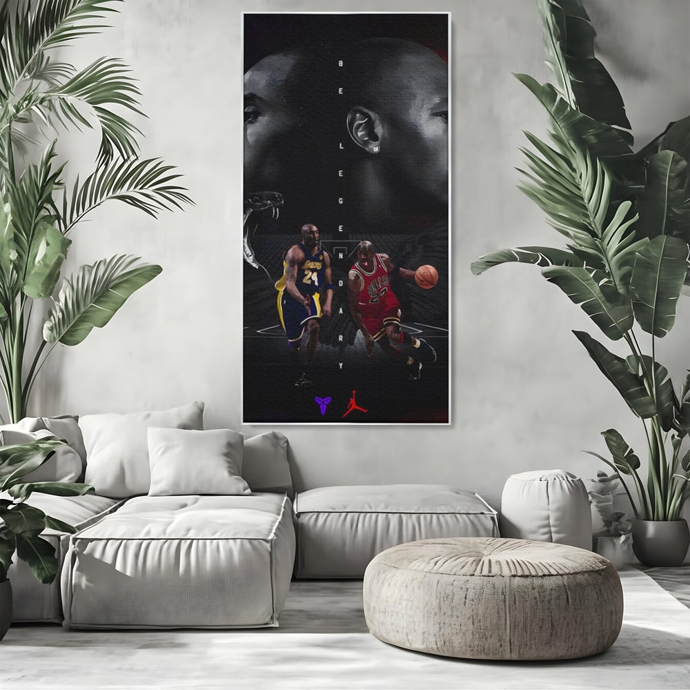 Leinwand Premium Canvas Wandkunst, LuxCanva® A1547, Be Legendary , Michael Jordan, Kobe Bryant, Stars, Sport, Wohnen, Lebendige Farben