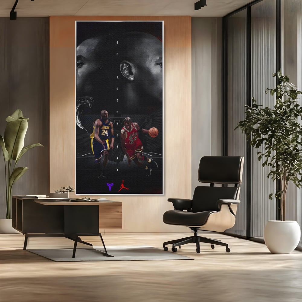 Leinwand Premium Canvas Wandkunst, LuxCanva® A1547, Be Legendary , Michael Jordan, Kobe Bryant, Stars, Sport, Wohnen, Lebendige Farben