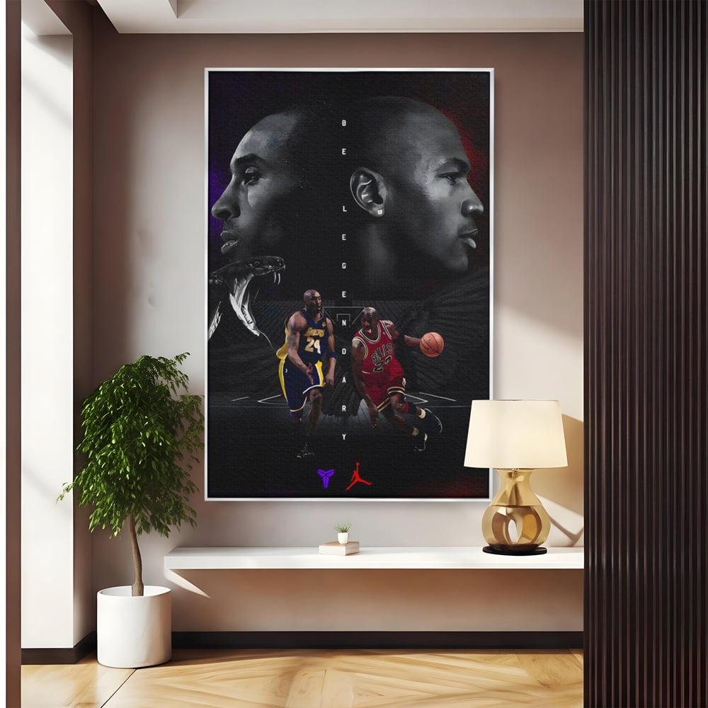 Leinwand Premium Canvas Wandkunst, LuxCanva® A1547, Be Legendary , Michael Jordan, Kobe Bryant, Stars, Sport, Wohnen, Lebendige Farben