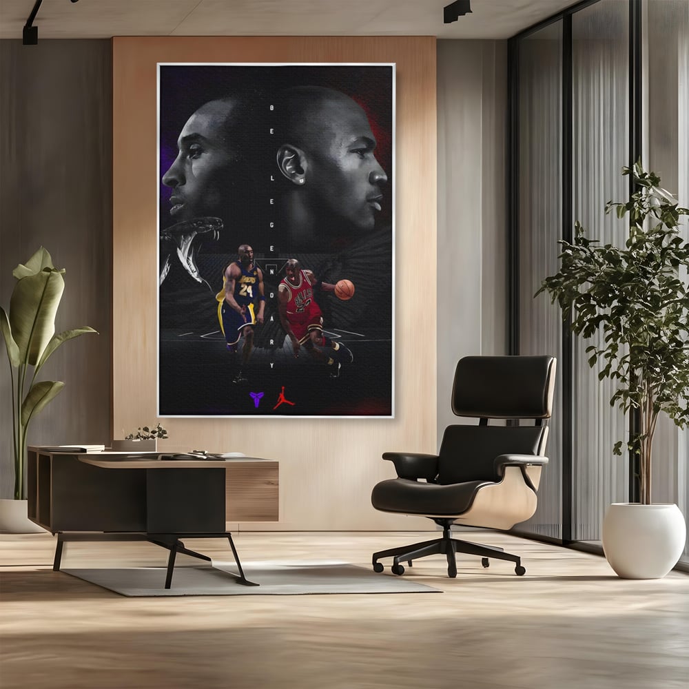 Leinwand Premium Canvas Wandkunst, LuxCanva® A1547, Be Legendary , Michael Jordan, Kobe Bryant, Stars, Sport, Wohnen, Lebendige Farben