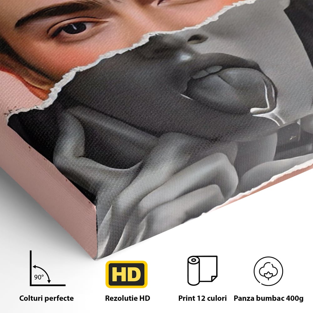 Tablou Canvas Premium LuxCanva® A1548, Frida Kahlo ,  Decorativ, Arta Moderna, Artista, Pictorita, Living, Culori Vibrante