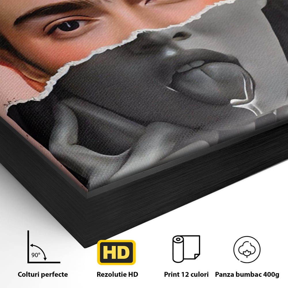 Tablou Canvas Premium LuxCanva® A1548, Frida Kahlo ,  Decorativ, Arta Moderna, Artista, Pictorita, Living, Culori Vibrante