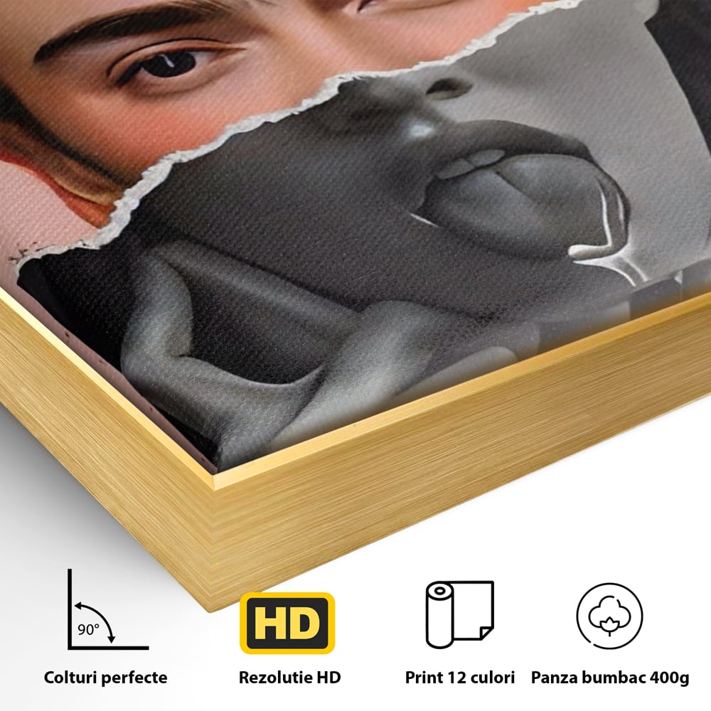 Tablou Canvas Premium LuxCanva® A1548, Frida Kahlo ,  Decorativ, Arta Moderna, Artista, Pictorita, Living, Culori Vibrante
