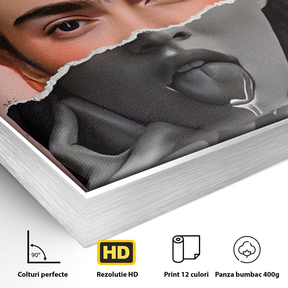 Tablou Canvas Premium LuxCanva® A1548, Frida Kahlo ,  Decorativ, Arta Moderna, Artista, Pictorita, Living, Culori Vibrante