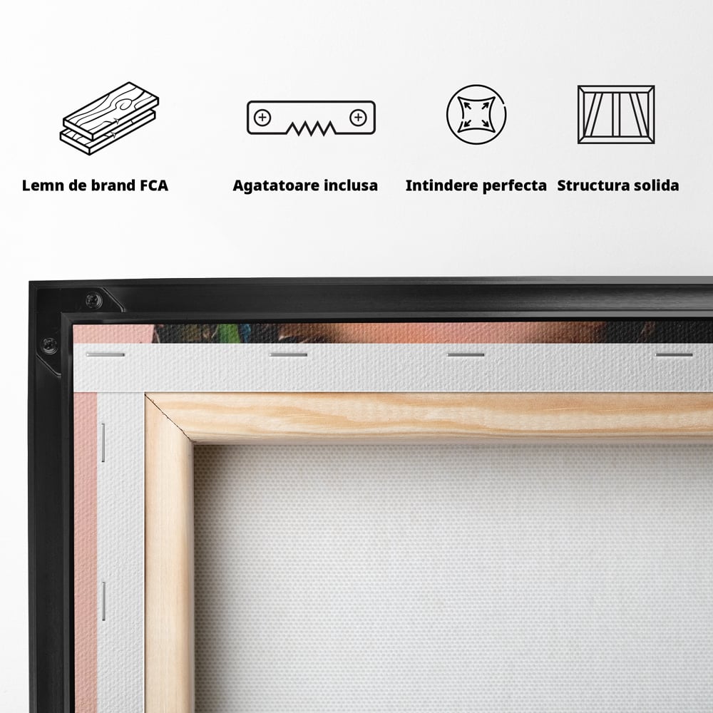 Tablou Canvas Premium LuxCanva® A1548, Frida Kahlo ,  Decorativ, Arta Moderna, Artista, Pictorita, Living, Culori Vibrante