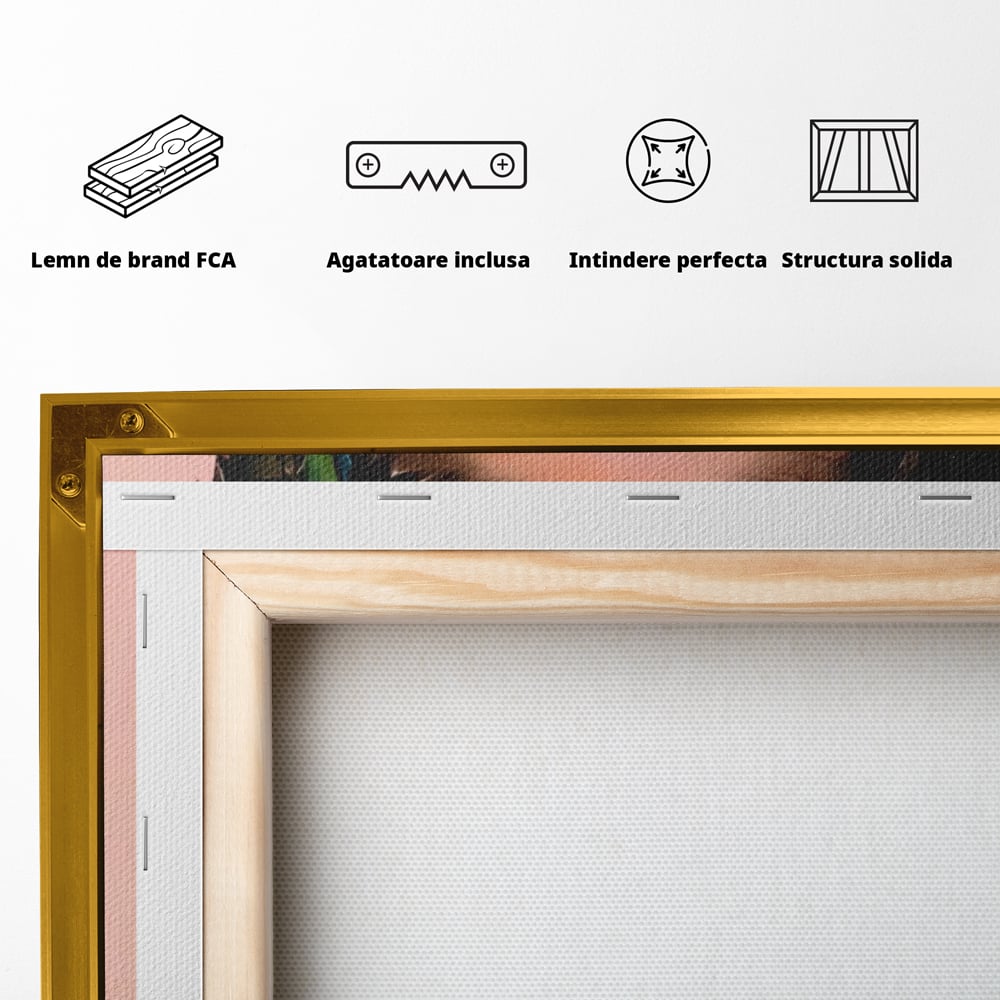 Tablou Canvas Premium LuxCanva® A1548, Frida Kahlo ,  Decorativ, Arta Moderna, Artista, Pictorita, Living, Culori Vibrante
