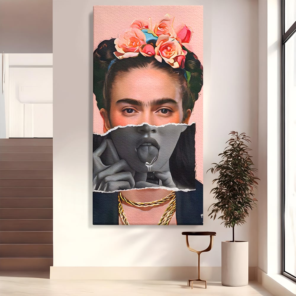 Tablou Canvas Premium LuxCanva® A1548, Frida Kahlo ,  Decorativ, Arta Moderna, Artista, Pictorita, Living, Culori Vibrante