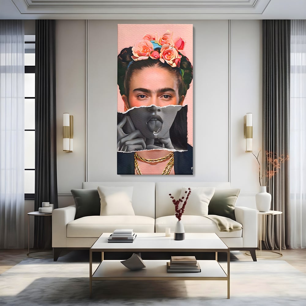 Tablou Canvas Premium LuxCanva® A1548, Frida Kahlo ,  Decorativ, Arta Moderna, Artista, Pictorita, Living, Culori Vibrante