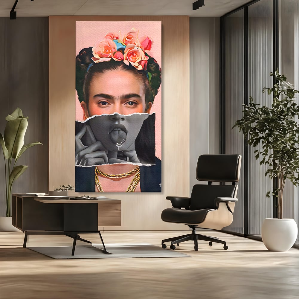 Tablou Canvas Premium LuxCanva® A1548, Frida Kahlo ,  Decorativ, Arta Moderna, Artista, Pictorita, Living, Culori Vibrante