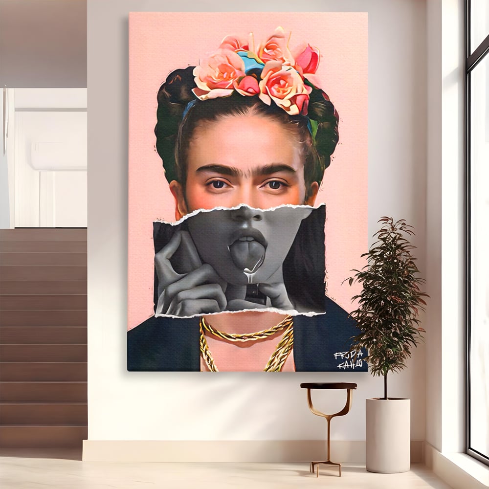Tablou Canvas Premium LuxCanva® A1548, Frida Kahlo ,  Decorativ, Arta Moderna, Artista, Pictorita, Living, Culori Vibrante