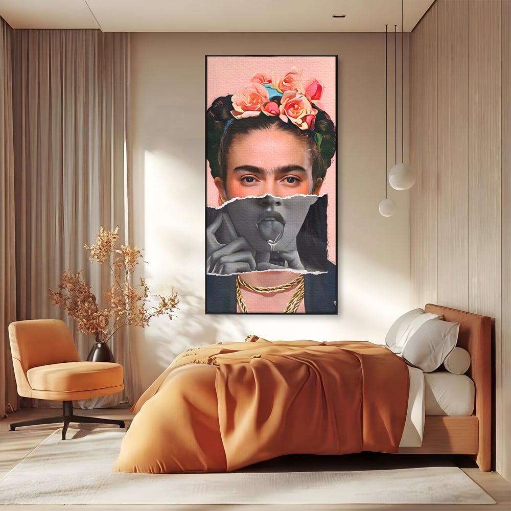 Tablou Canvas Premium LuxCanva® A1548, Frida Kahlo ,  Decorativ, Arta Moderna, Artista, Pictorita, Living, Culori Vibrante