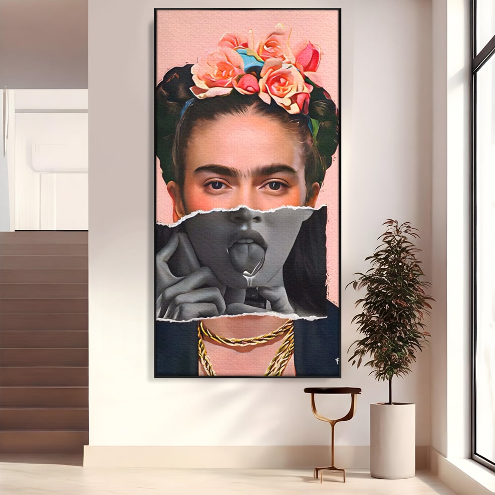 Tablou Canvas Premium LuxCanva® A1548, Frida Kahlo ,  Decorativ, Arta Moderna, Artista, Pictorita, Living, Culori Vibrante