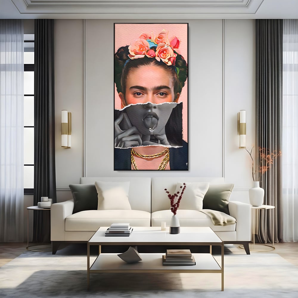 Tablou Canvas Premium LuxCanva® A1548, Frida Kahlo ,  Decorativ, Arta Moderna, Artista, Pictorita, Living, Culori Vibrante