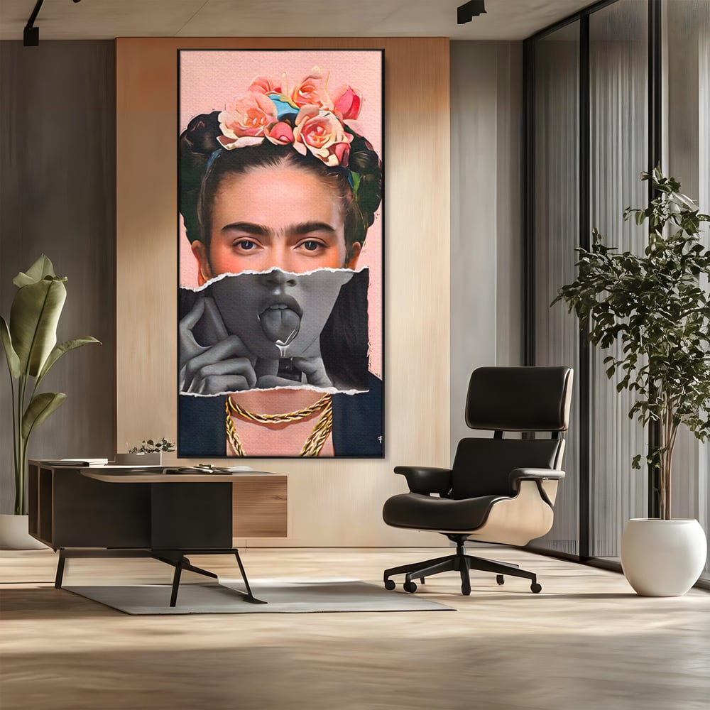 Tablou Canvas Premium LuxCanva® A1548, Frida Kahlo ,  Decorativ, Arta Moderna, Artista, Pictorita, Living, Culori Vibrante
