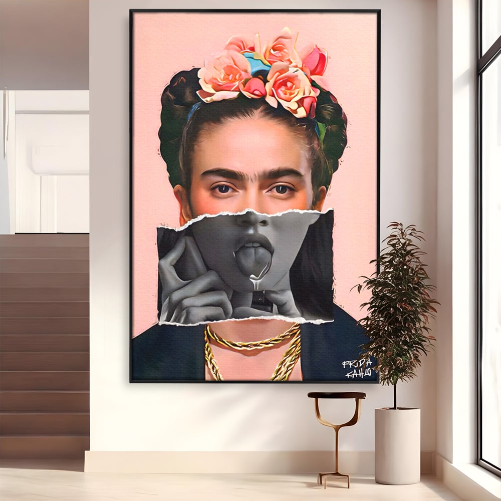 Tablou Canvas Premium LuxCanva® A1548, Frida Kahlo ,  Decorativ, Arta Moderna, Artista, Pictorita, Living, Culori Vibrante