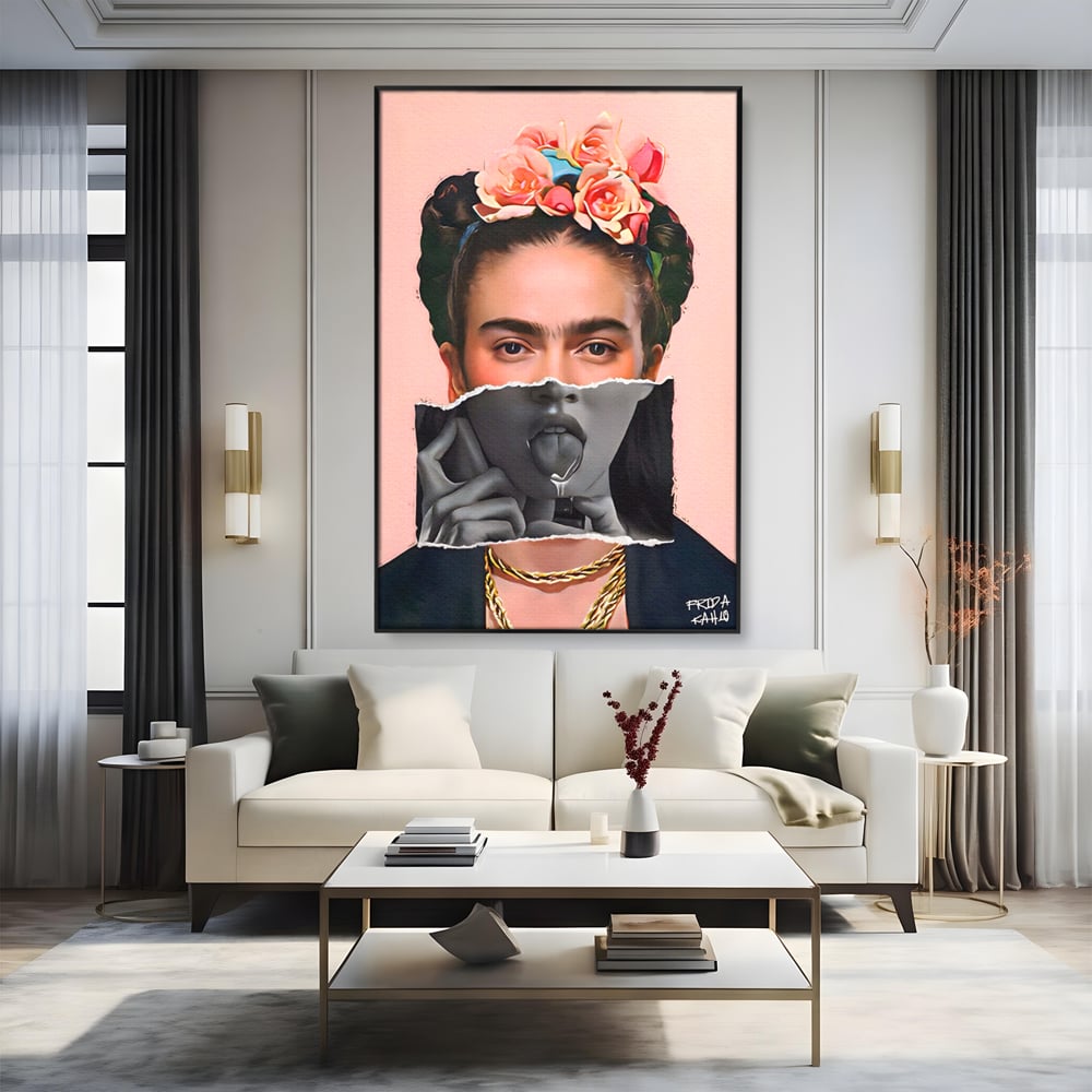 Tablou Canvas Premium LuxCanva® A1548, Frida Kahlo ,  Decorativ, Arta Moderna, Artista, Pictorita, Living, Culori Vibrante