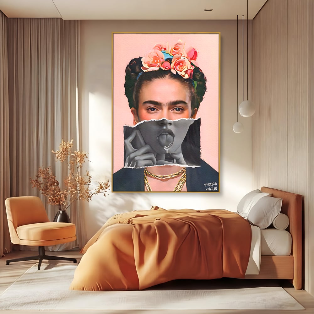 Tablou Canvas Premium LuxCanva® A1548, Frida Kahlo ,  Decorativ, Arta Moderna, Artista, Pictorita, Living, Culori Vibrante