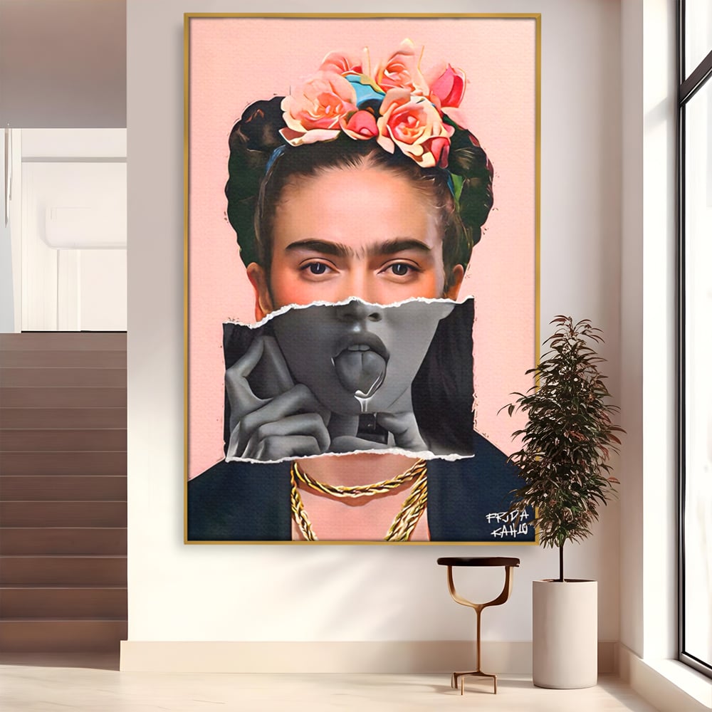 Tablou Canvas Premium LuxCanva® A1548, Frida Kahlo ,  Decorativ, Arta Moderna, Artista, Pictorita, Living, Culori Vibrante