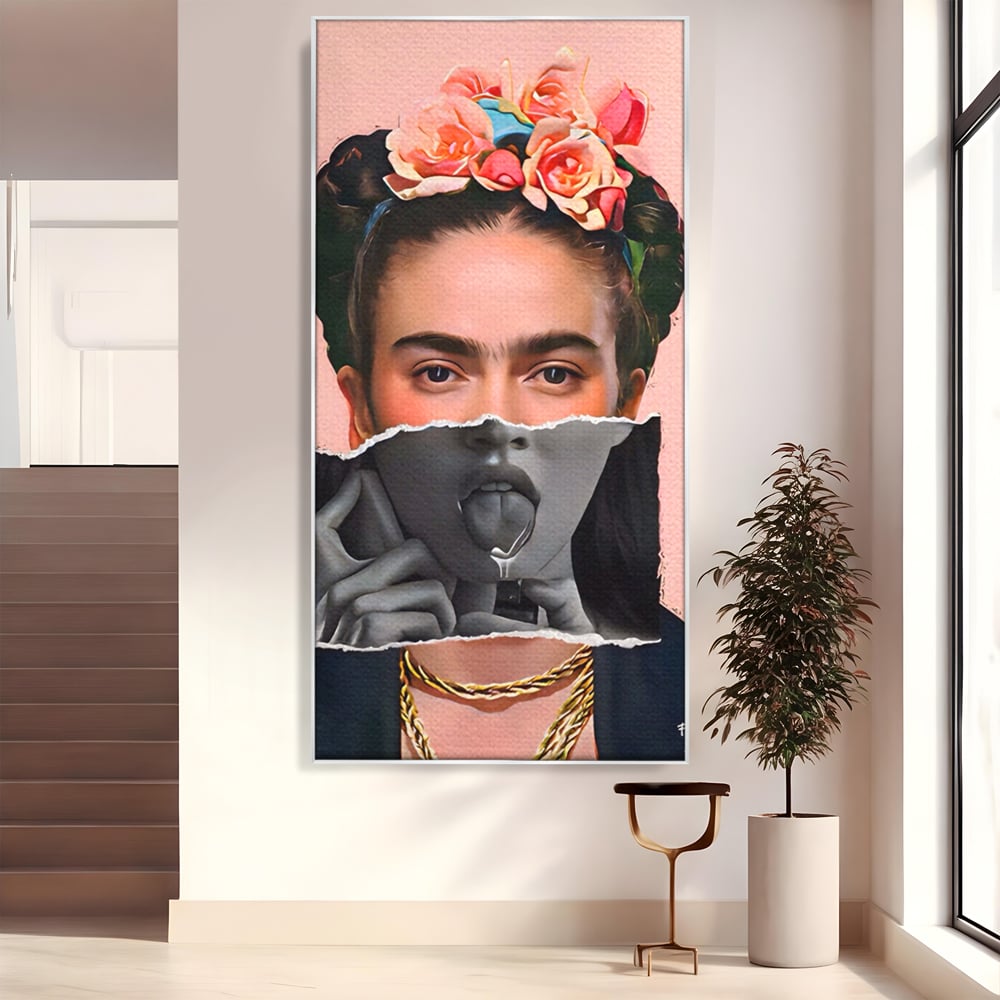 Tablou Canvas Premium LuxCanva® A1548, Frida Kahlo ,  Decorativ, Arta Moderna, Artista, Pictorita, Living, Culori Vibrante