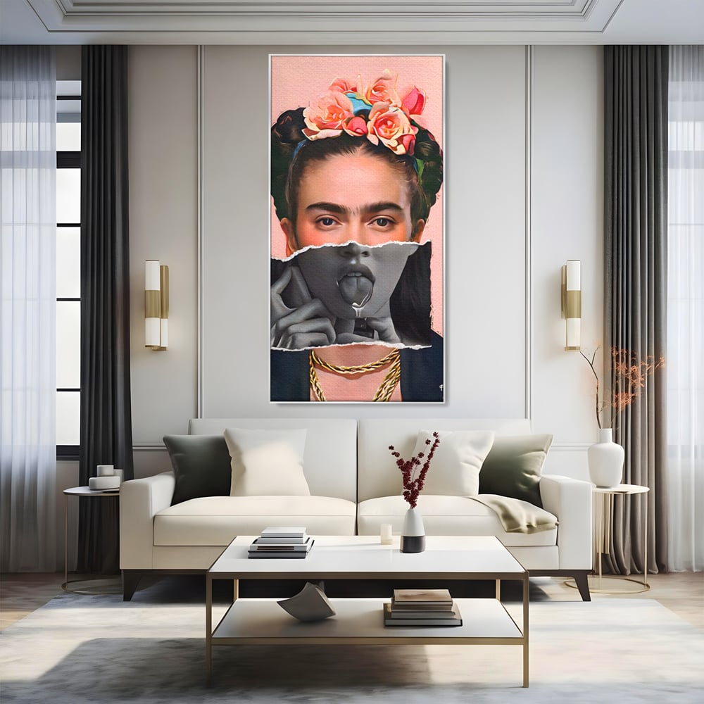 Tablou Canvas Premium LuxCanva® A1548, Frida Kahlo ,  Decorativ, Arta Moderna, Artista, Pictorita, Living, Culori Vibrante