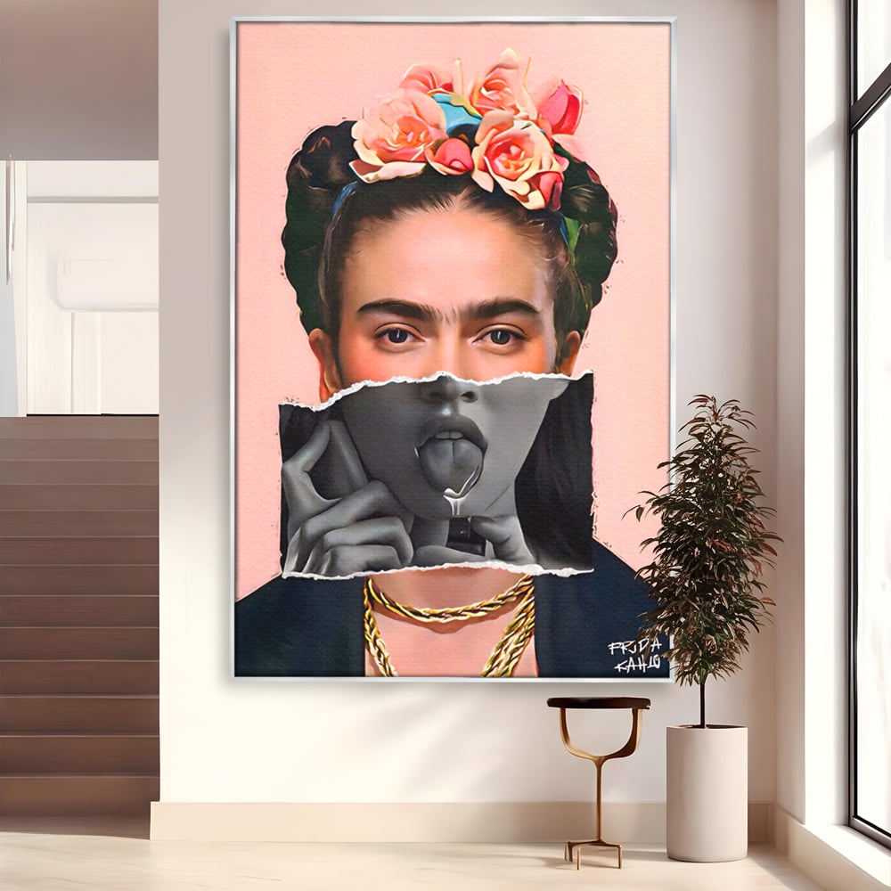 Tablou Canvas Premium LuxCanva® A1548, Frida Kahlo ,  Decorativ, Arta Moderna, Artista, Pictorita, Living, Culori Vibrante