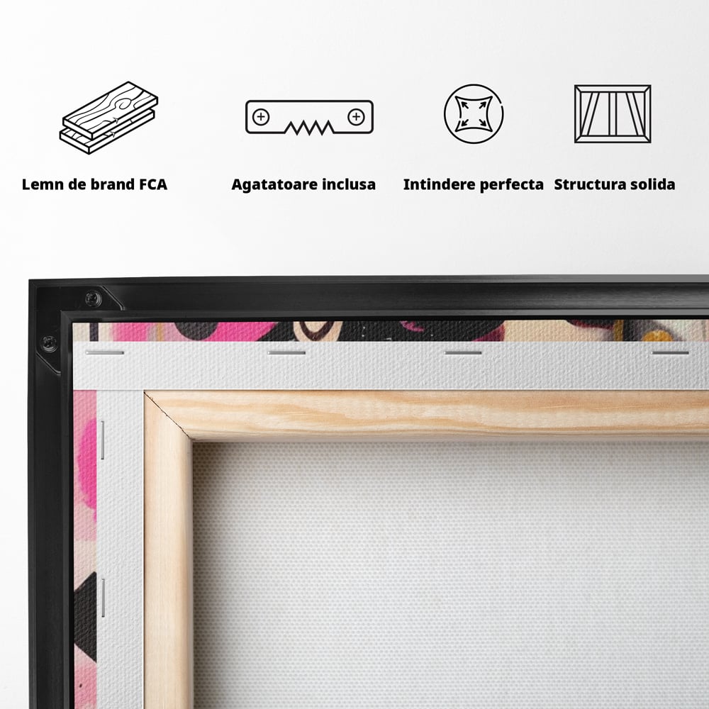 Tablou Canvas Premium LuxCanva® A1549, Black Glass , Decorativ, Dressing, Fata, Cool, Model, Living, Culori Vibrante