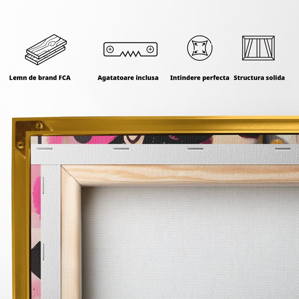 Tablou Canvas Premium LuxCanva® A1549, Black Glass , Decorativ, Dressing, Fata, Cool, Model, Living, Culori Vibrante