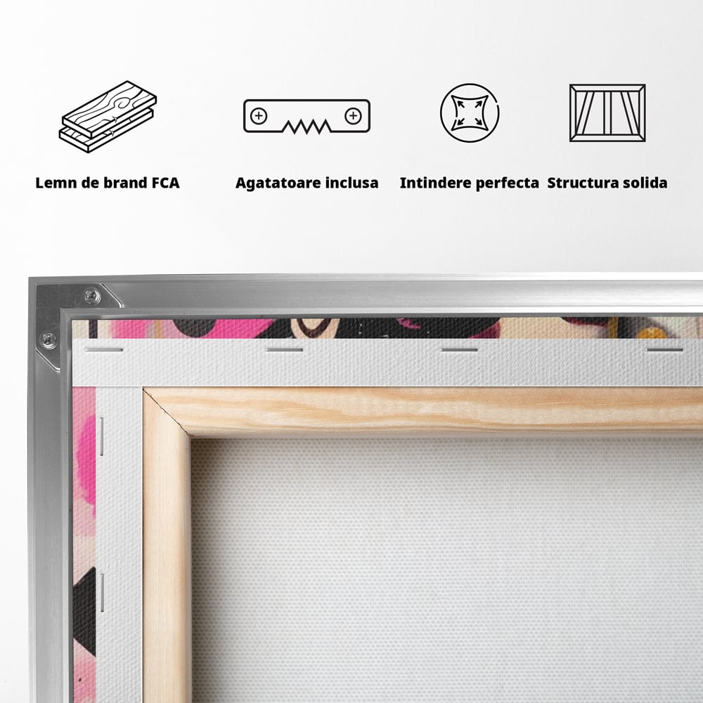 Tablou Canvas Premium LuxCanva® A1549, Black Glass , Decorativ, Dressing, Fata, Cool, Model, Living, Culori Vibrante