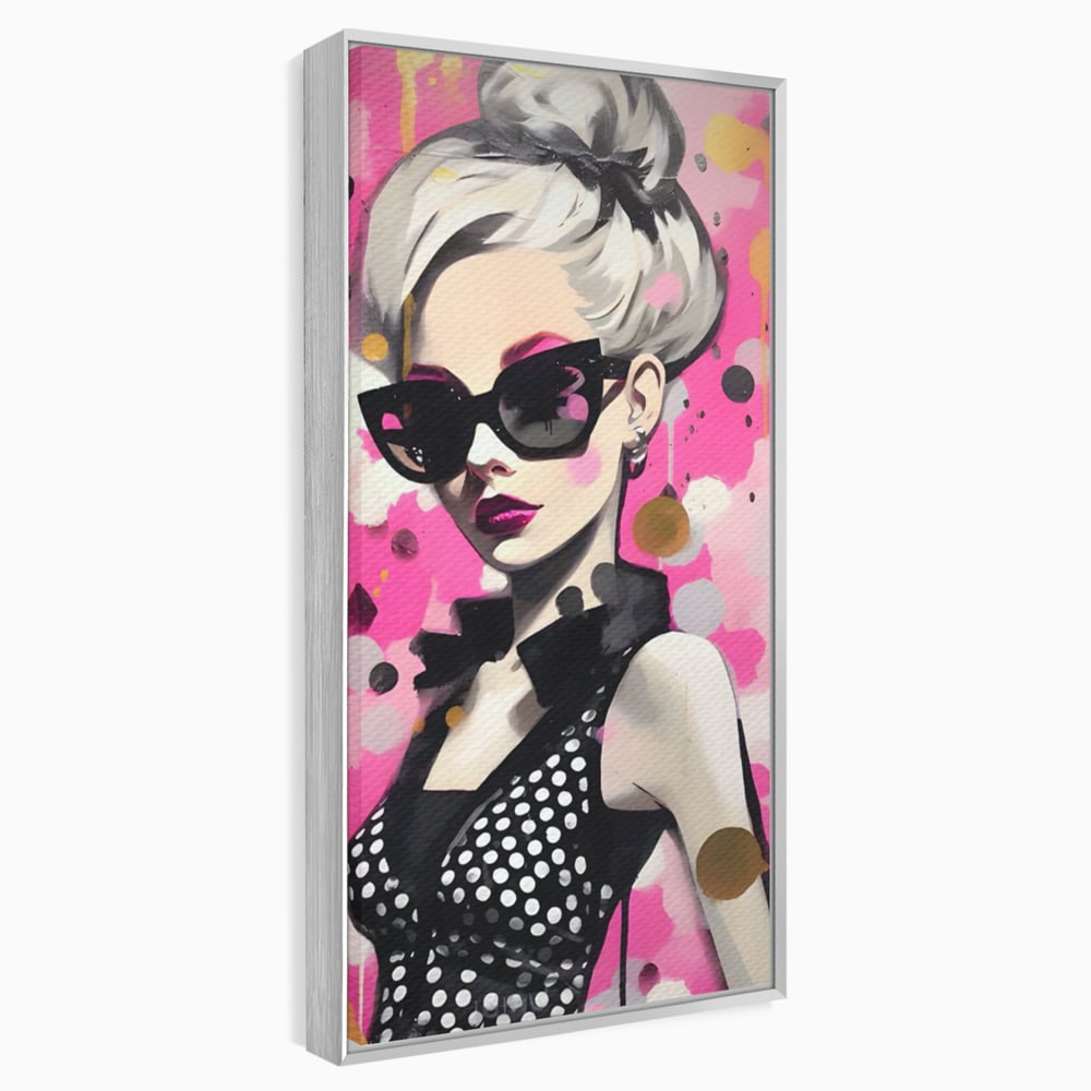 Tablou Canvas Premium LuxCanva® A1549, Black Glass , Decorativ, Dressing, Fata, Cool, Model, Living, Culori Vibrante