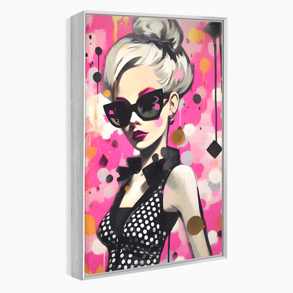 Tablou Canvas Premium LuxCanva® A1549, Black Glass , Decorativ, Dressing, Fata, Cool, Model, Living, Culori Vibrante