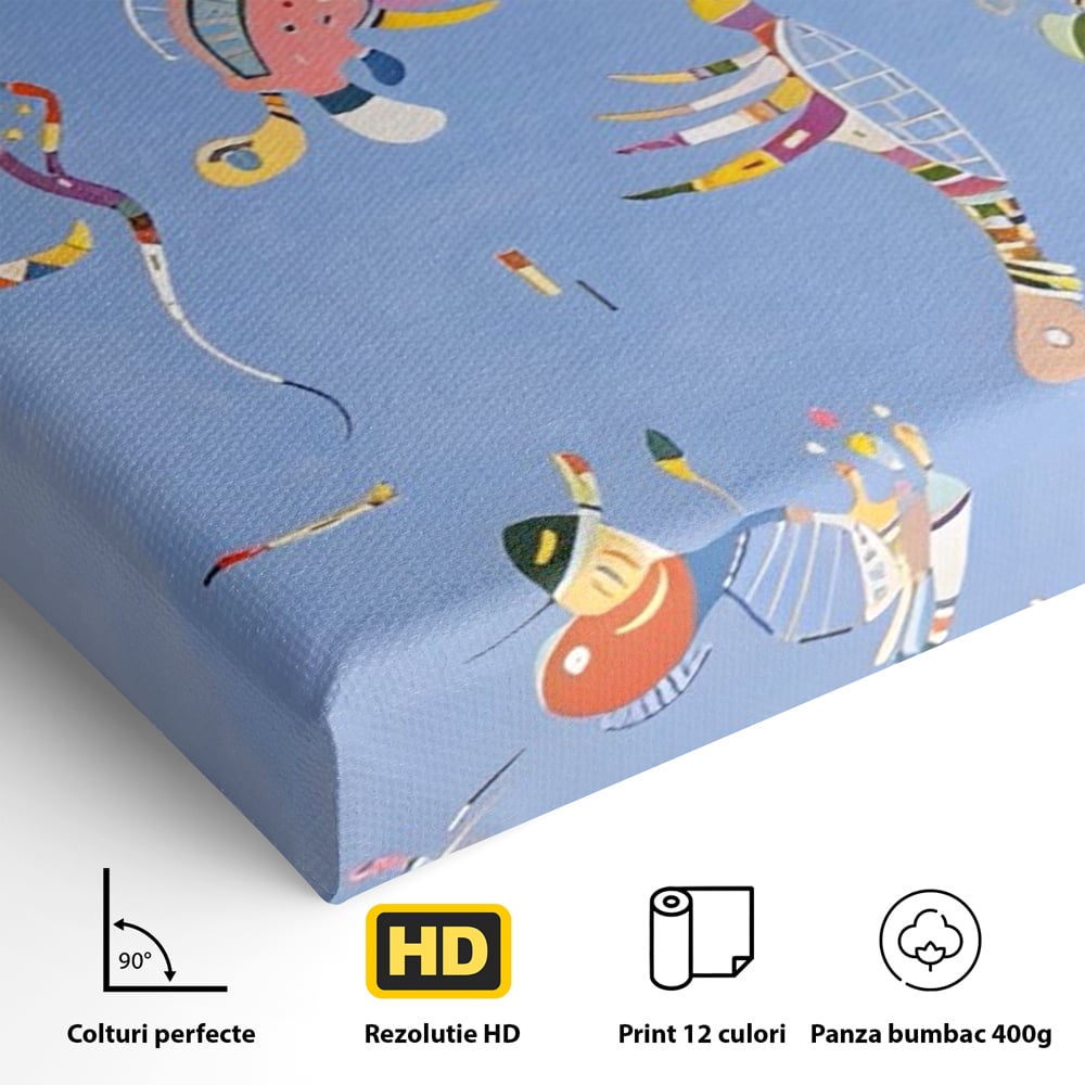 Tablou Canvas Premium LuxCanva® A1550, Marine Animals , Decorativ, Camera Copil, Animale Acvatice, Desene, Cartoon, Living, Culori Vibrante