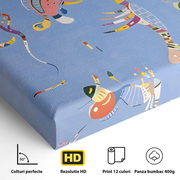 Tablou Canvas Premium LuxCanva® A1550, Marine Animals , Decorativ, Camera Copil, Animale Acvatice, Desene, Cartoon, Living, Culori Vibrante