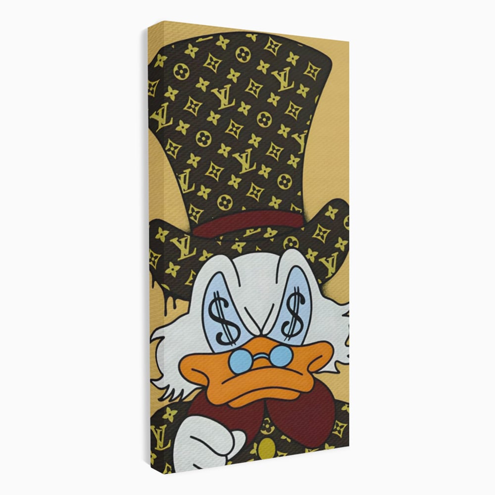 Tablou Canvas Premium, LuxCanva® A1551, Dollar Mr.Scrooge, Decorativ, Camera Copil, Rata, Bani, Vuitton, Desene, Cartoon, Living, Culori Vibrante