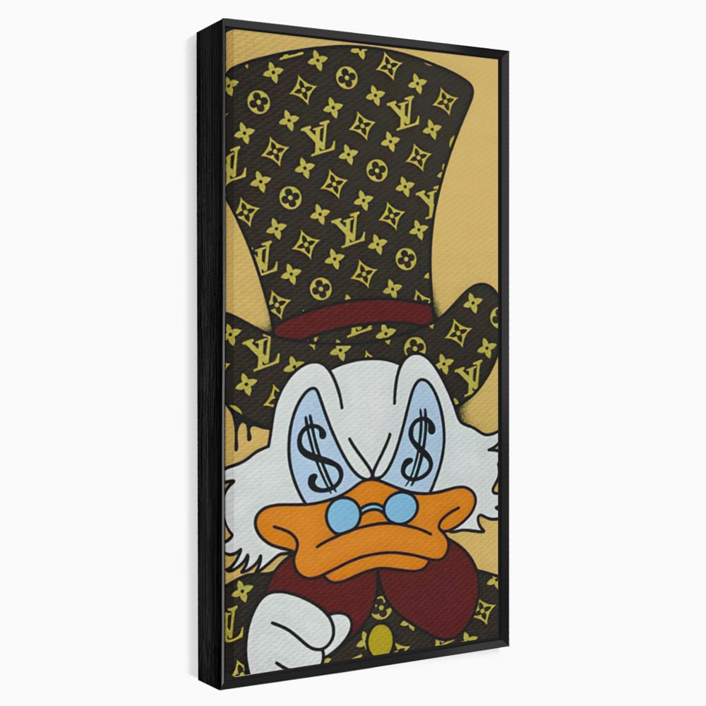Tablou Canvas Premium, LuxCanva® A1551, Dollar Mr.Scrooge, Decorativ, Camera Copil, Rata, Bani, Vuitton, Desene, Cartoon, Living, Culori Vibrante