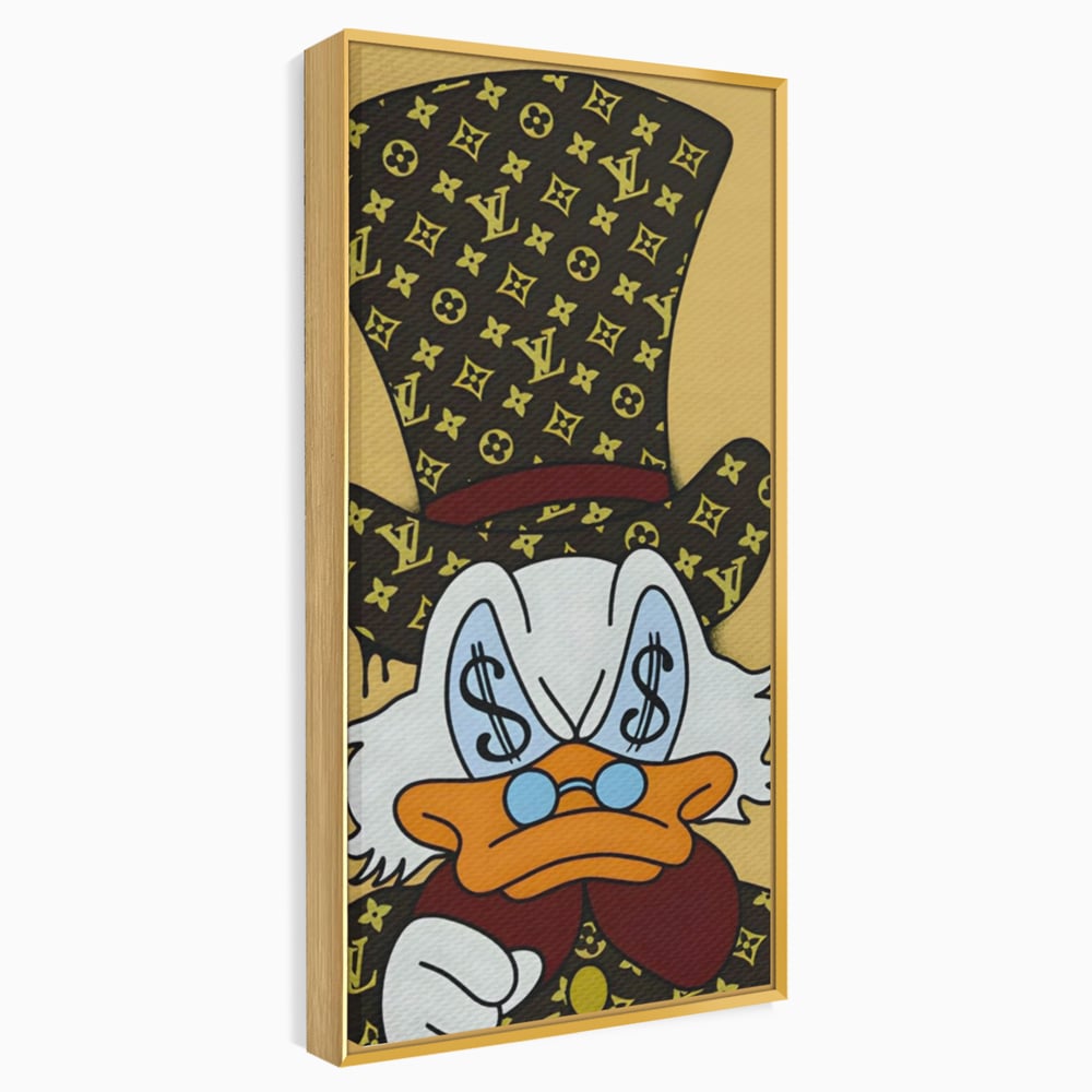 Tablou Canvas Premium, LuxCanva® A1551, Dollar Mr.Scrooge, Decorativ, Camera Copil, Rata, Bani, Vuitton, Desene, Cartoon, Living, Culori Vibrante