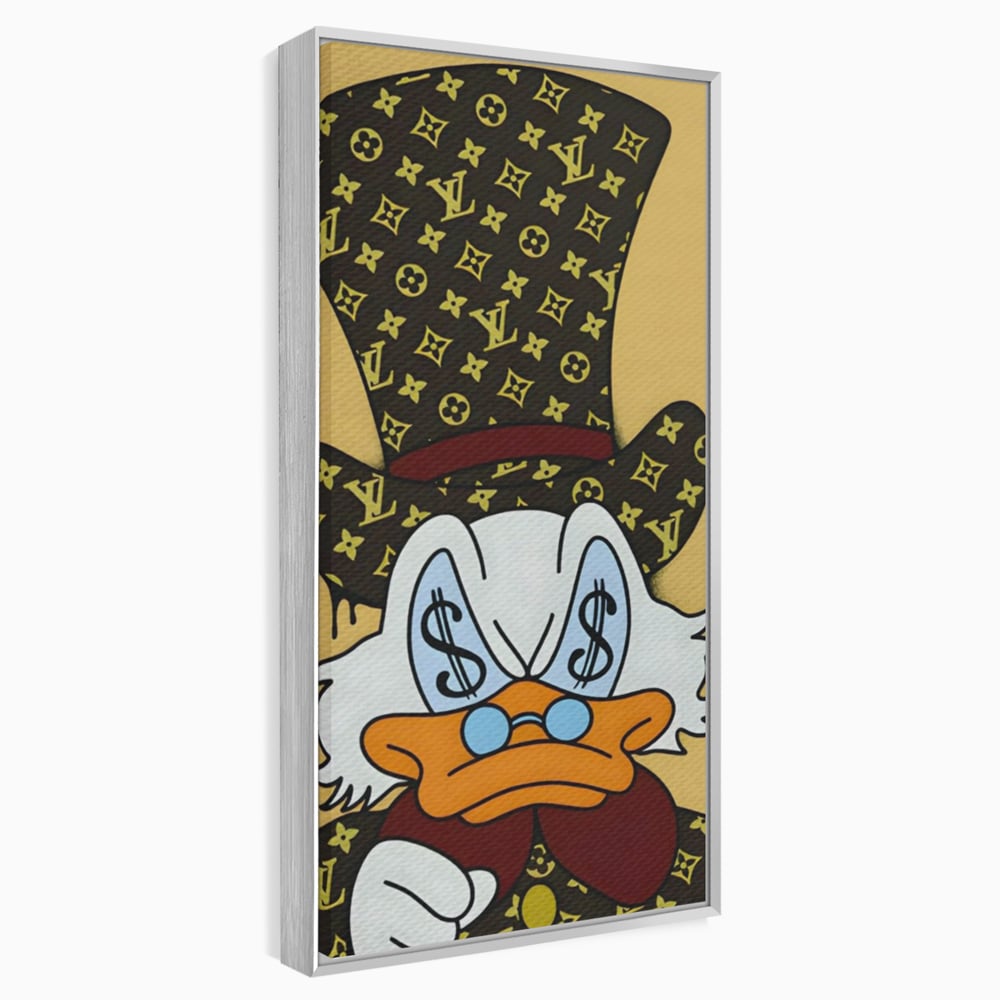 Tablou Canvas Premium, LuxCanva® A1551, Dollar Mr.Scrooge, Decorativ, Camera Copil, Rata, Bani, Vuitton, Desene, Cartoon, Living, Culori Vibrante