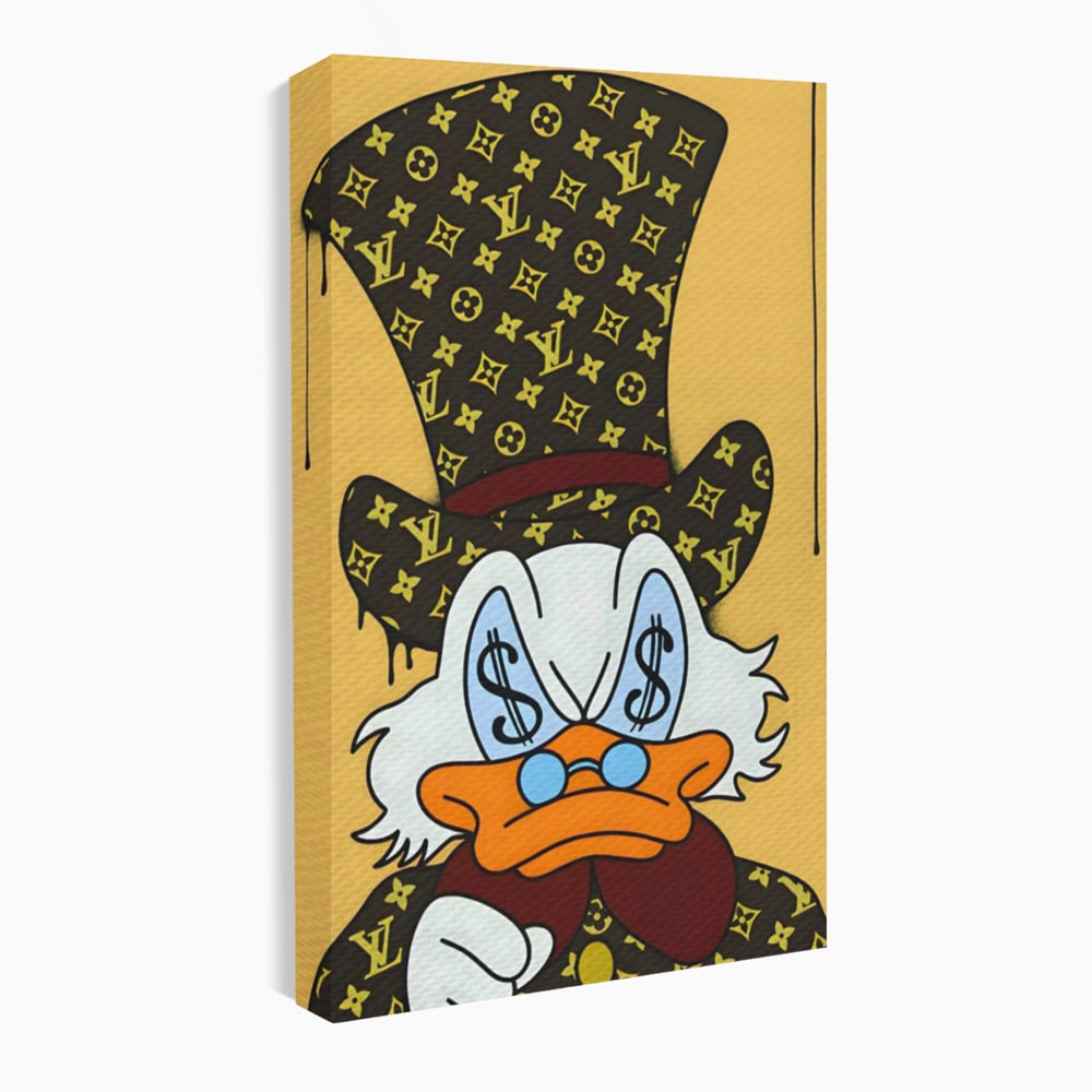 Tablou Canvas Premium, LuxCanva® A1551, Dollar Mr.Scrooge, Decorativ, Camera Copil, Rata, Bani, Vuitton, Desene, Cartoon, Living, Culori Vibrante