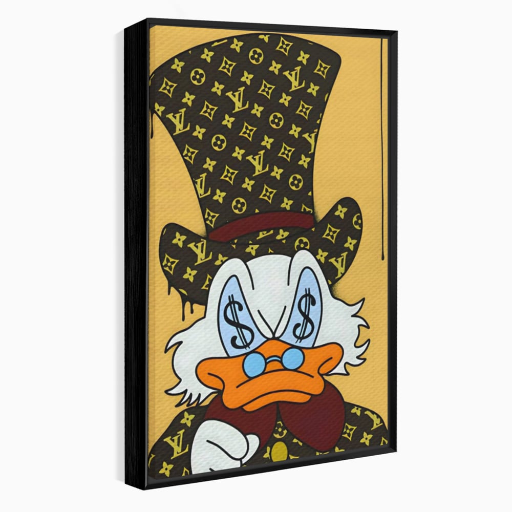 Tablou Canvas Premium, LuxCanva® A1551, Dollar Mr.Scrooge, Decorativ, Camera Copil, Rata, Bani, Vuitton, Desene, Cartoon, Living, Culori Vibrante