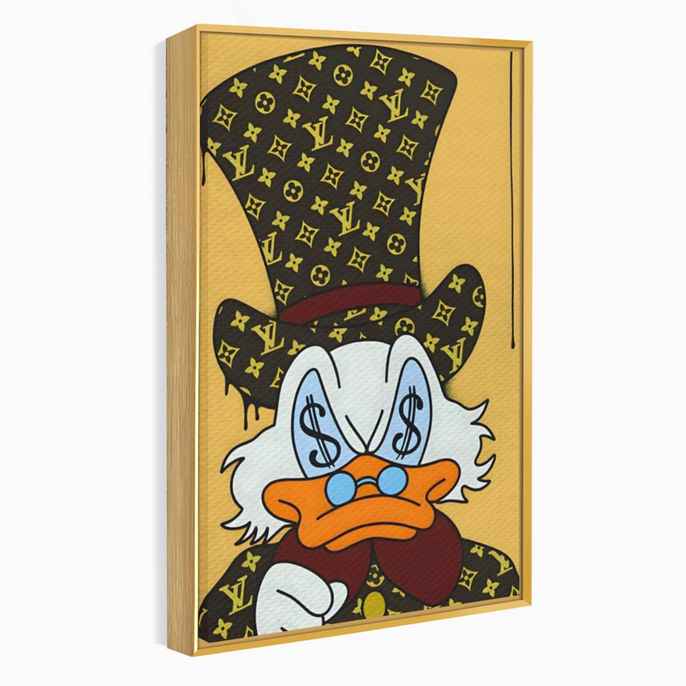 Tablou Canvas Premium, LuxCanva® A1551, Dollar Mr.Scrooge, Decorativ, Camera Copil, Rata, Bani, Vuitton, Desene, Cartoon, Living, Culori Vibrante