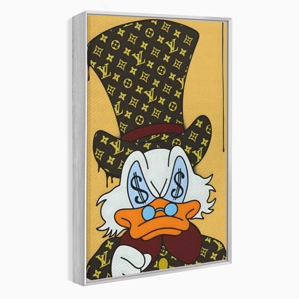 Tablou Canvas Premium, LuxCanva® A1551, Dollar Mr.Scrooge, Decorativ, Camera Copil, Rata, Bani, Vuitton, Desene, Cartoon, Living, Culori Vibrante