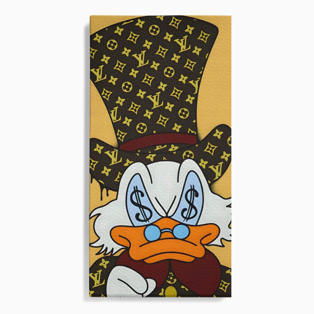 Tablou Canvas Premium, LuxCanva® A1551, Dollar Mr.Scrooge, Decorativ, Camera Copil, Rata, Bani, Vuitton, Desene, Cartoon, Living, Culori Vibrante