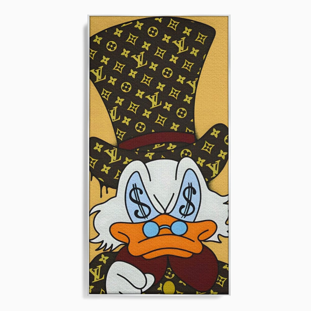 Tablou Canvas Premium, LuxCanva® A1551, Dollar Mr.Scrooge, Decorativ, Camera Copil, Rata, Bani, Vuitton, Desene, Cartoon, Living, Culori Vibrante