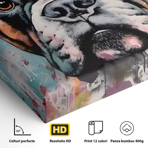 Tablou Canvas Premium LuxCanva® A1552, Boxer Dog , Decorativ, Dormitor, Caine, Animal, Multicolor, Living, Culori Vibrante