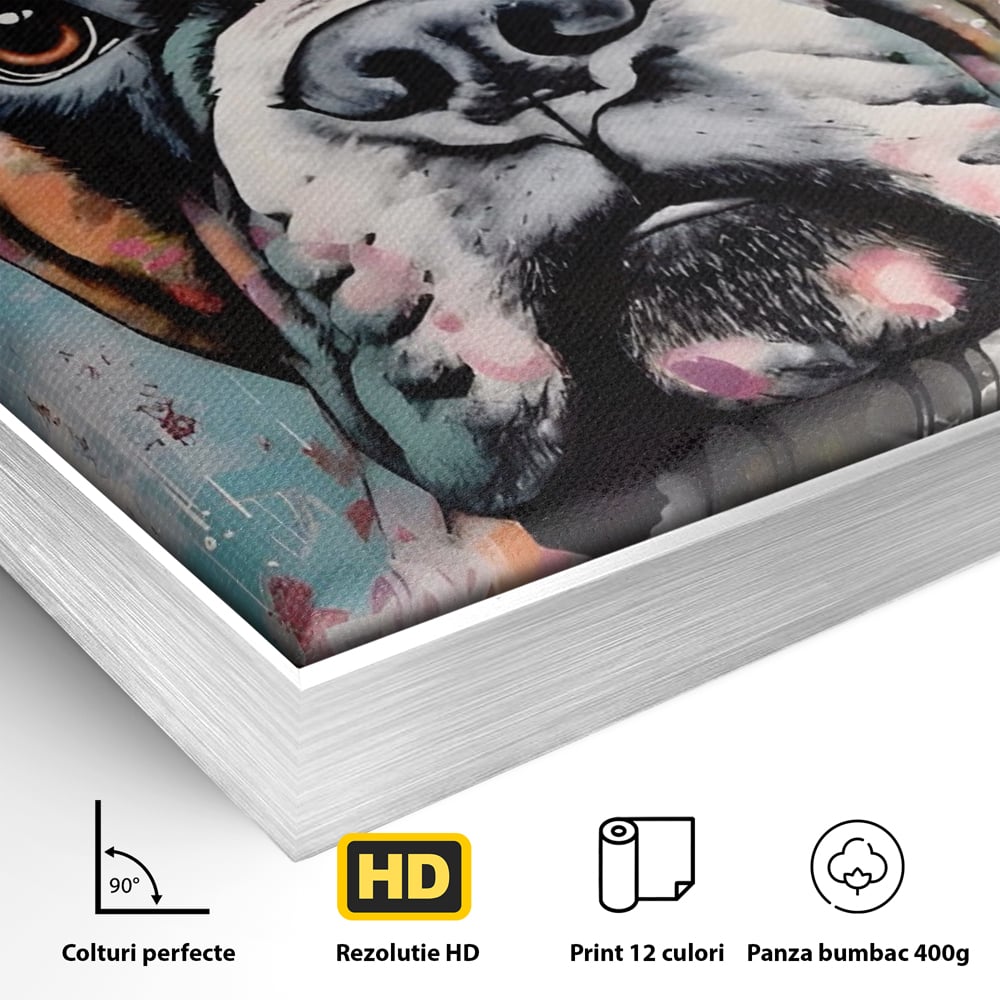 Tablou Canvas Premium LuxCanva® A1552, Boxer Dog , Decorativ, Dormitor, Caine, Animal, Multicolor, Living, Culori Vibrante