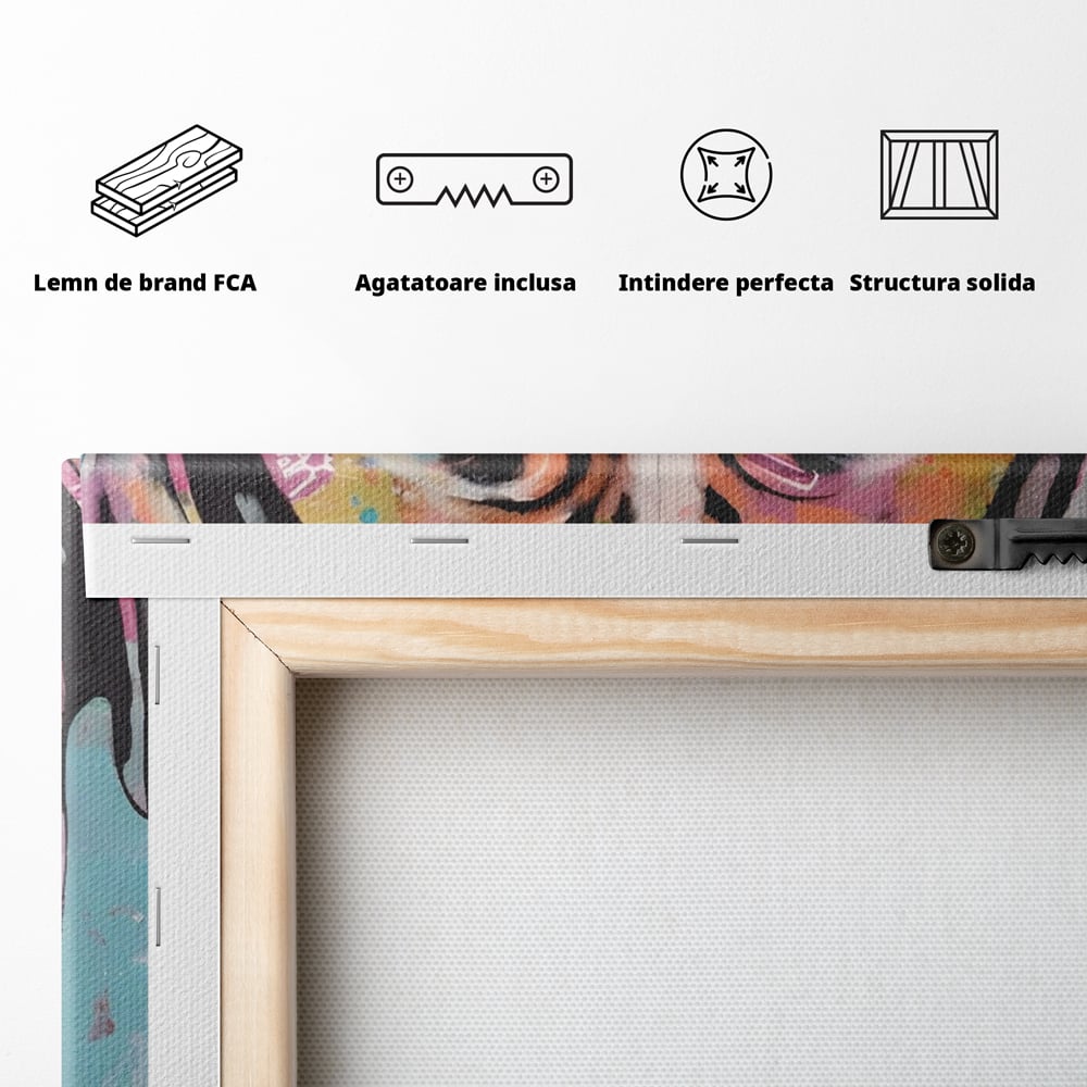 Tablou Canvas Premium LuxCanva® A1552, Boxer Dog , Decorativ, Dormitor, Caine, Animal, Multicolor, Living, Culori Vibrante