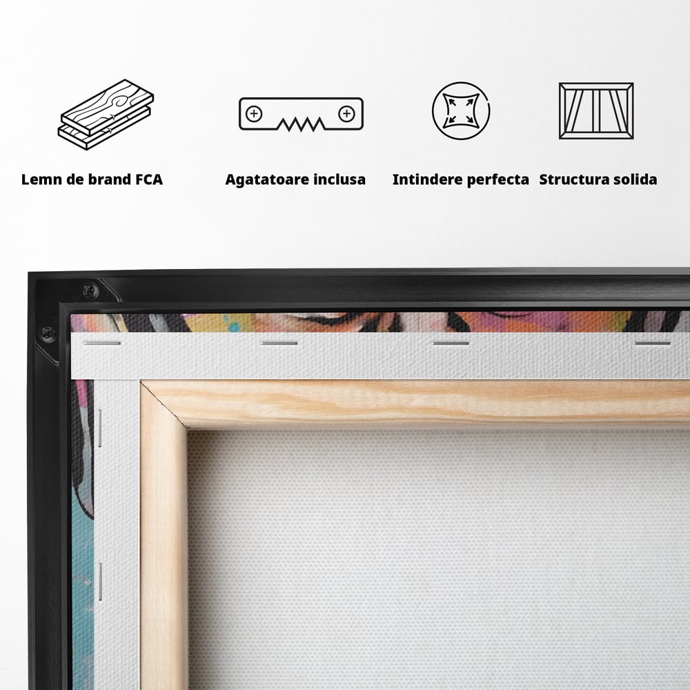 Tablou Canvas Premium LuxCanva® A1552, Boxer Dog , Decorativ, Dormitor, Caine, Animal, Multicolor, Living, Culori Vibrante