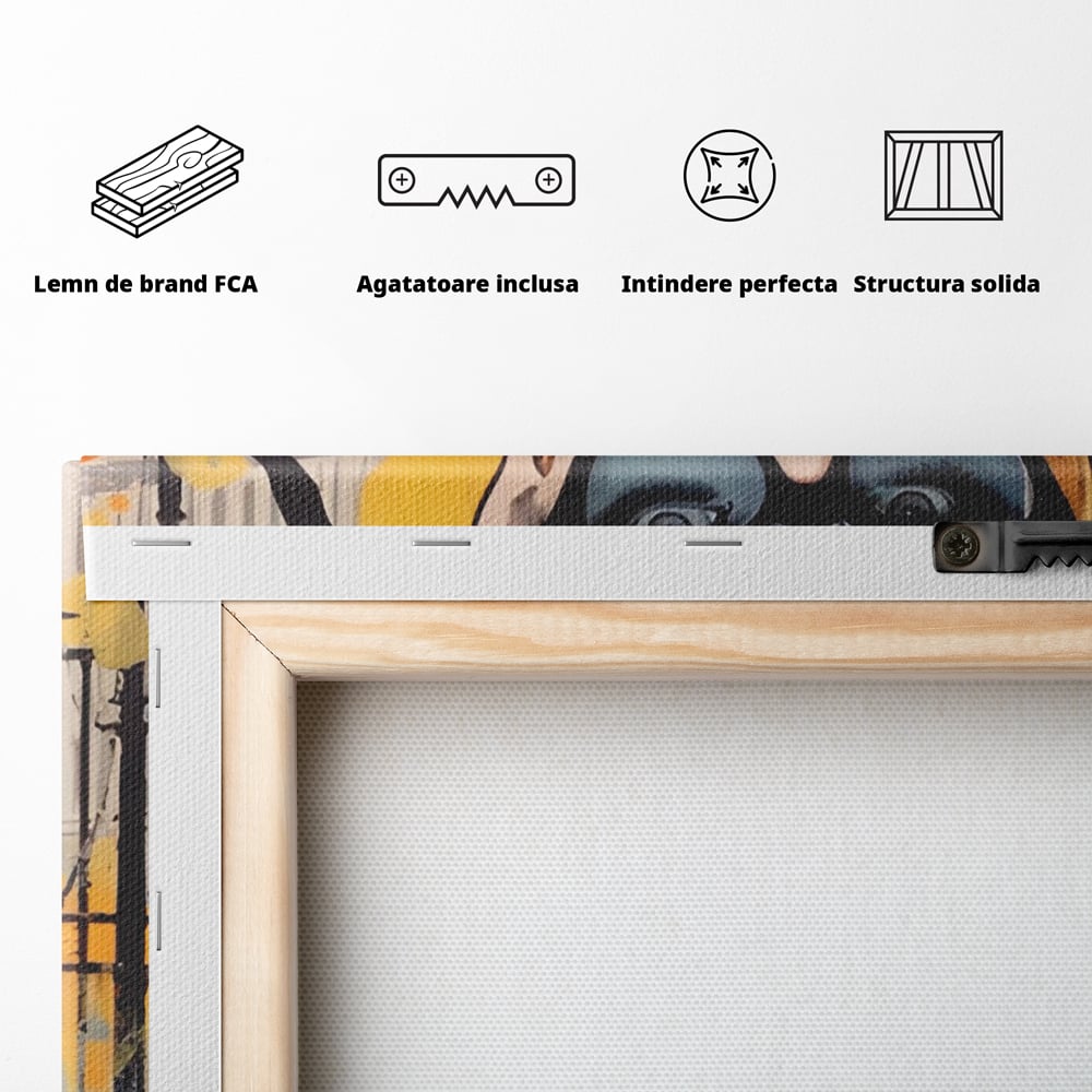 Tablou Canvas Premium LuxCanva® A1553, Fata Cu Esarfa ,  Decorativ, Dormitor, Ochelari De Soare, Cool, Moda, Living, Culori Vibrante