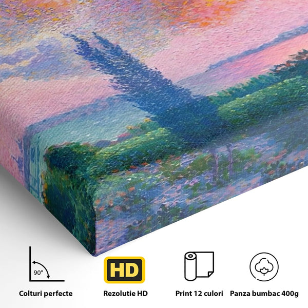Tablou Canvas Premium LuxCanva® A1554, The Rose Cloud , Arta, Henri Edmond, Peisaj, Cer, Culori Vibrante